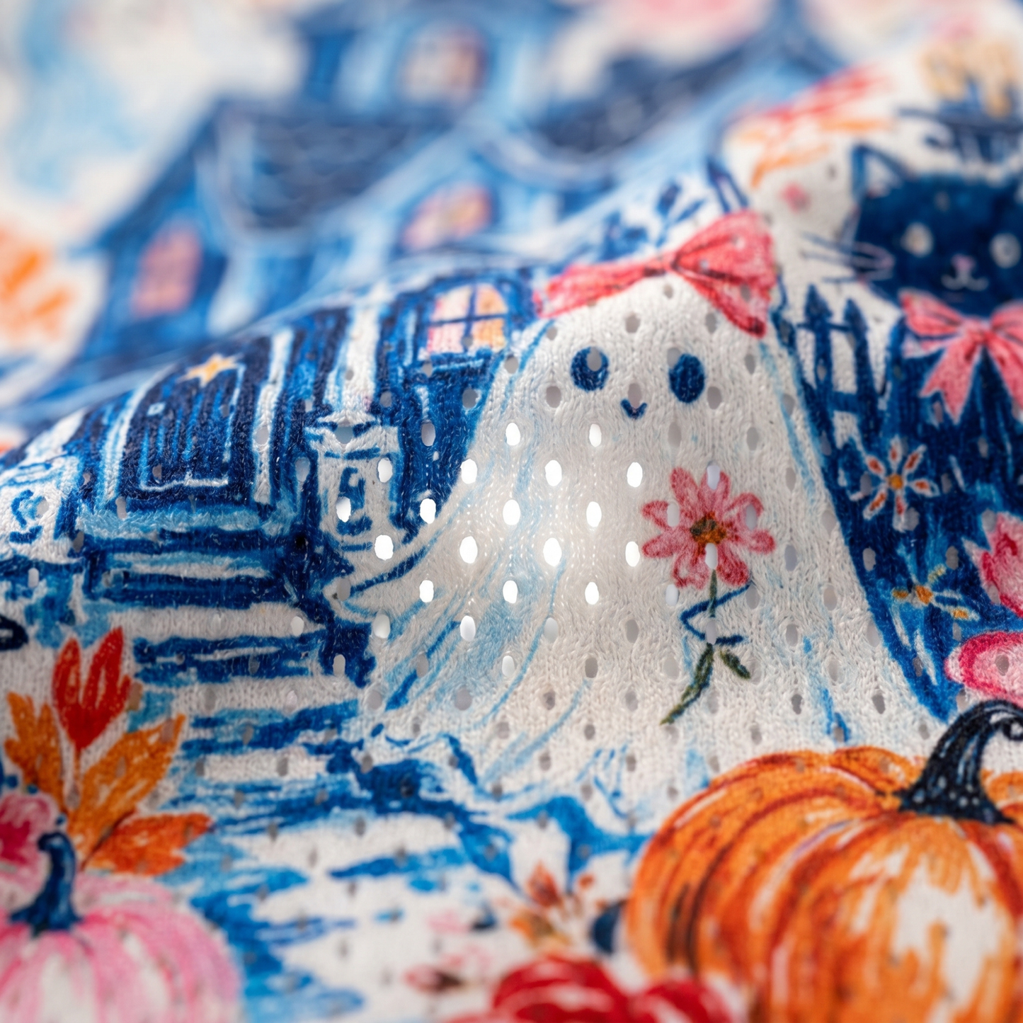 ChaoticClub Brushstroke Halloween Haunted House Mesh Jersey