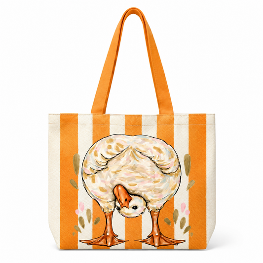 Striped Duck Duck Goose Tote Bag