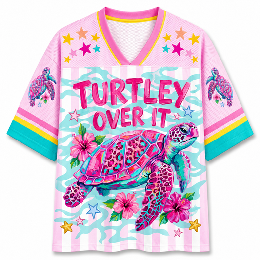 ChaoticClub Striped Leopard Over It Sea Turtle Mesh Jersey - Back View Design