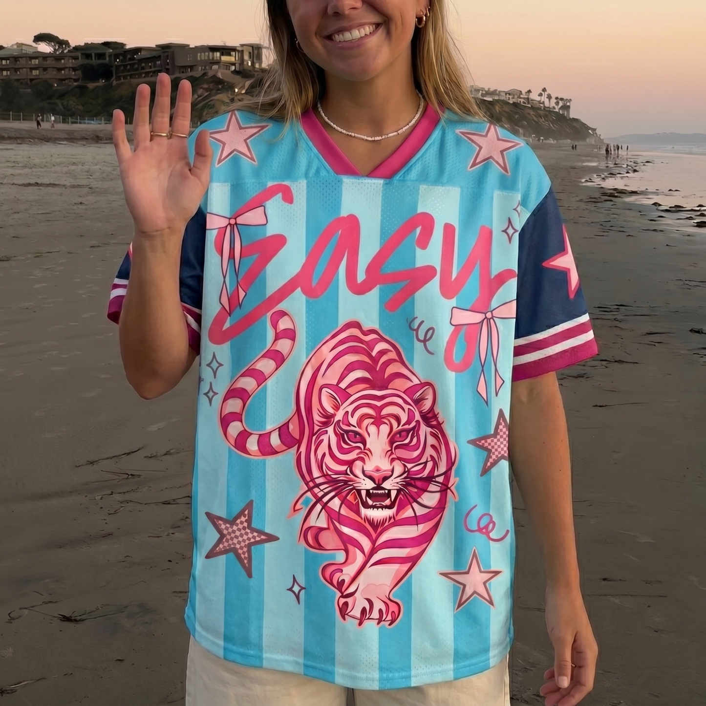 ChaoticClub Striped Easy Tiger Mesh Jersey