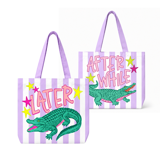 Striped Later Gator Summer After Tote Bag