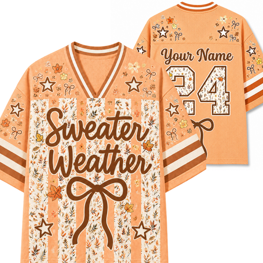 Chaotic Club Striped Fall Autumn Fall Leaves Thanksgiving Mesh Jersey
