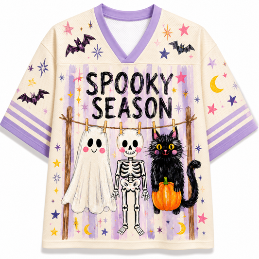 Chaotic Club Preppy Spooky Season Coquette Skeleton Mesh Jersey