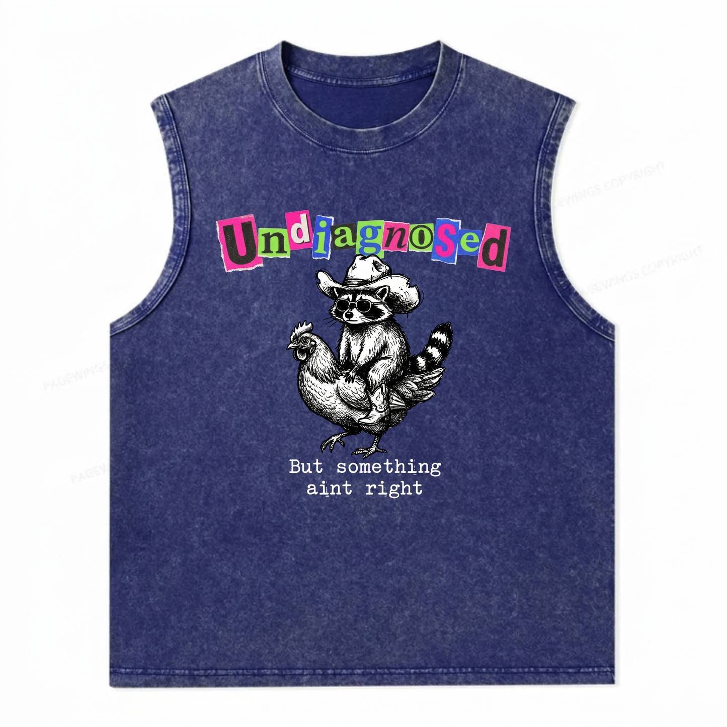 ChaoticClub Undiagnosed Racoon Chicken Wash Tanktop