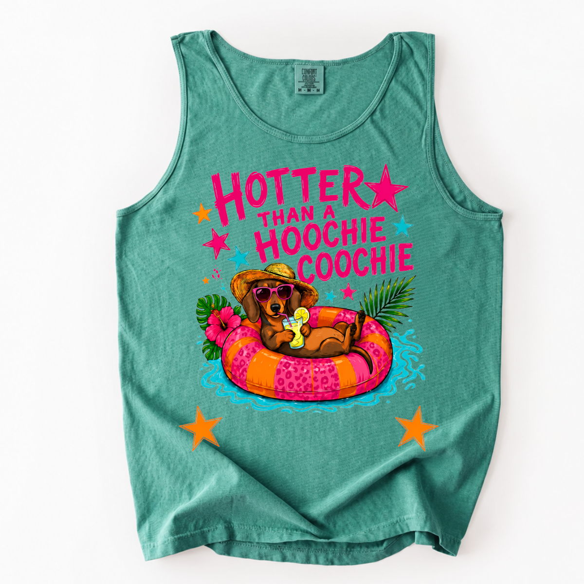 ChaoticClub Dachshund Hotter Than Hoochie Coochie Tank Top