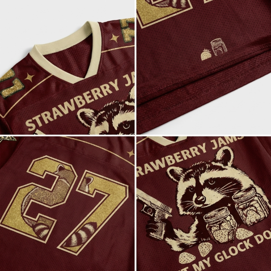 ChaoticClub Strawberry Jams Glock Funny Raccoon Mesh Jersey