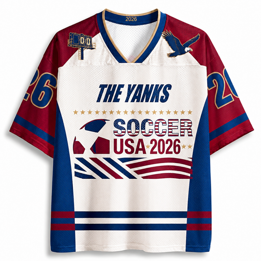 ChaoticClub SOCCER USA 2026 Vinatage Mesh Jersey - Back View Design