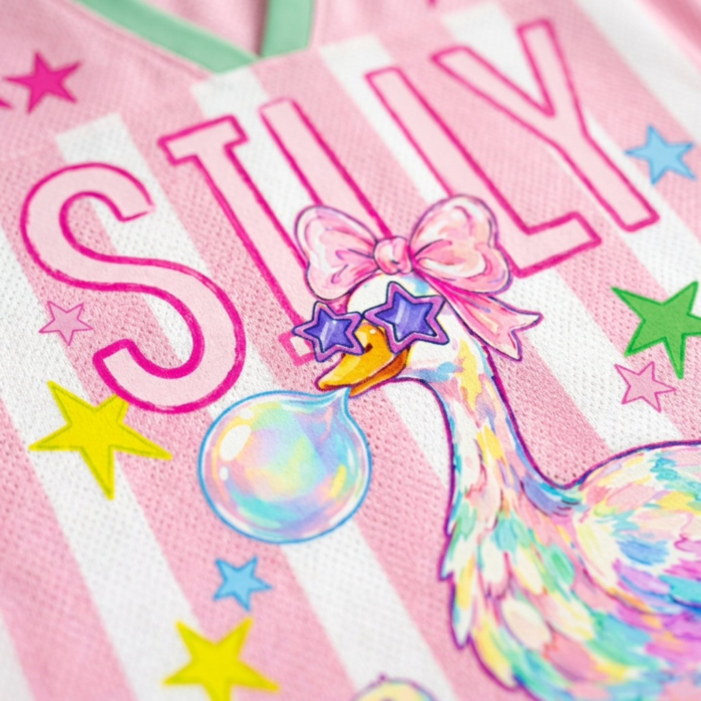 ChaoticClub Striped Summer Silly Goose Butt Mesh Jersey