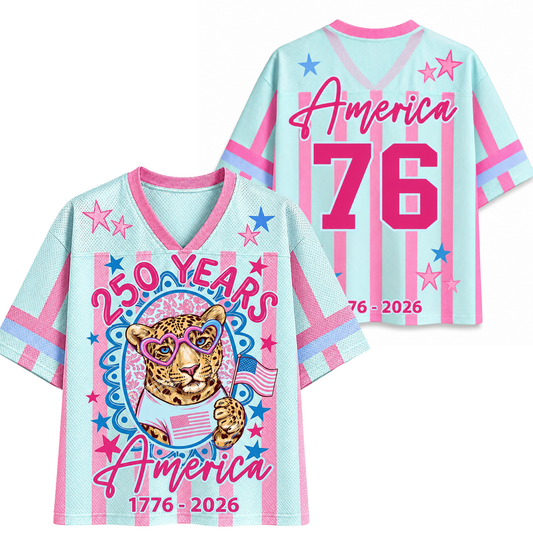 ChaoticClub Striped Patriotic Leopard America Mesh Jersey
