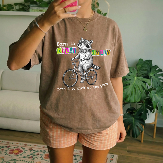 ChaoticClub Born To Dilly Daily Raccoon Washed T-Shirt