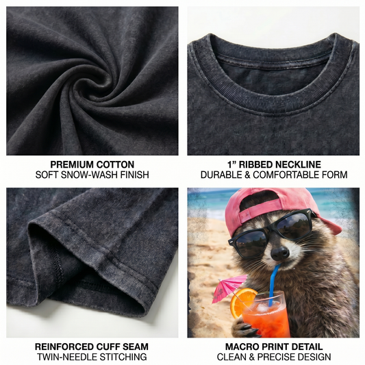 ChaoticClub Meme Feral And Salty Washed T-Shirt