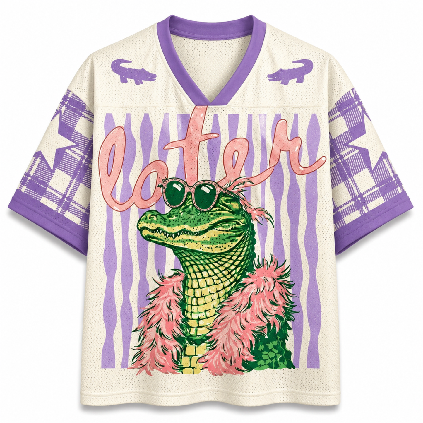 ChaoticClub Striped Later After While Gator Mesh Jersey
