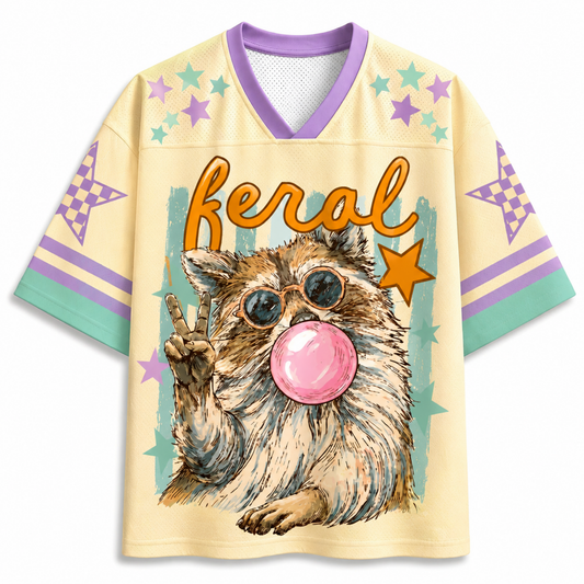 ChaoticClub Feral Summer Striped Raccoon Mesh Jersey