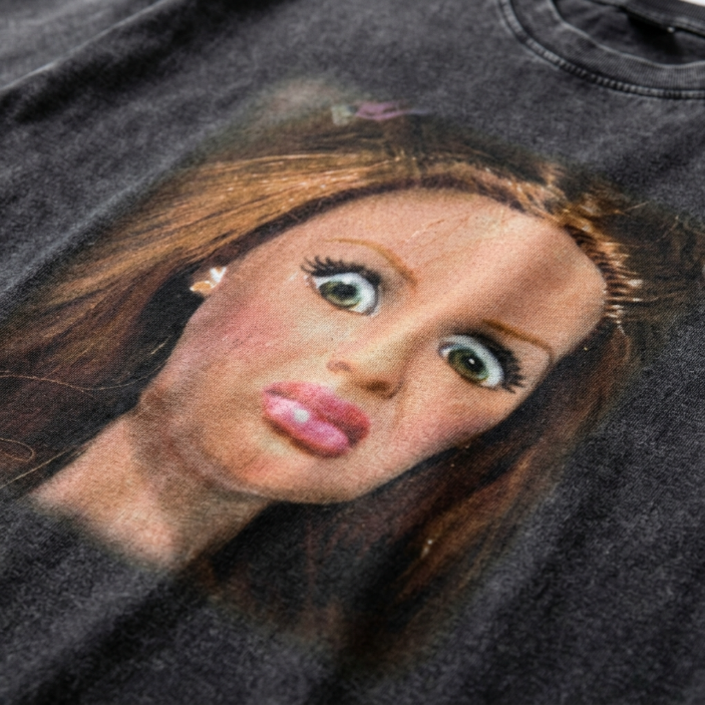 Chaoticclub Disgusting Doll Face Meme Washed T-Shirt