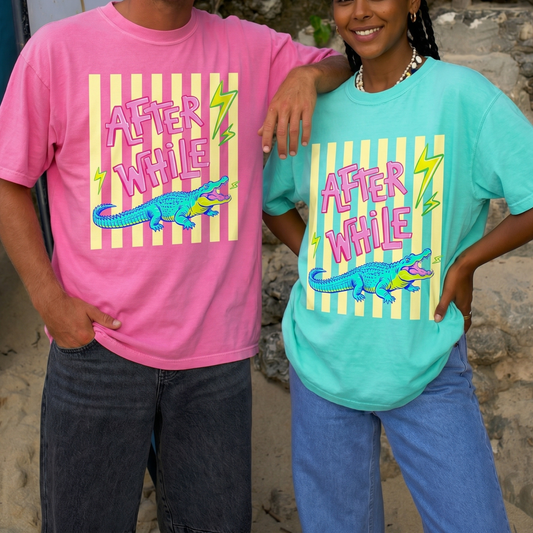 ChaoticClub Summer After While Crocodile Neon T-Shirt