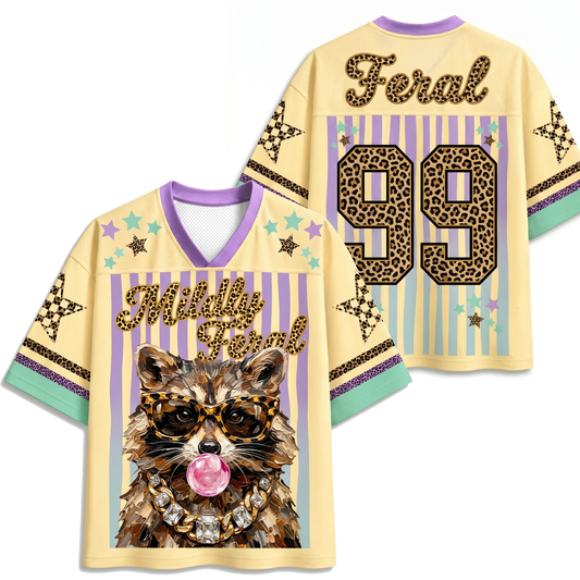 ChaoticClub Striped Leopard Feral Raccoon Mesh Jersey