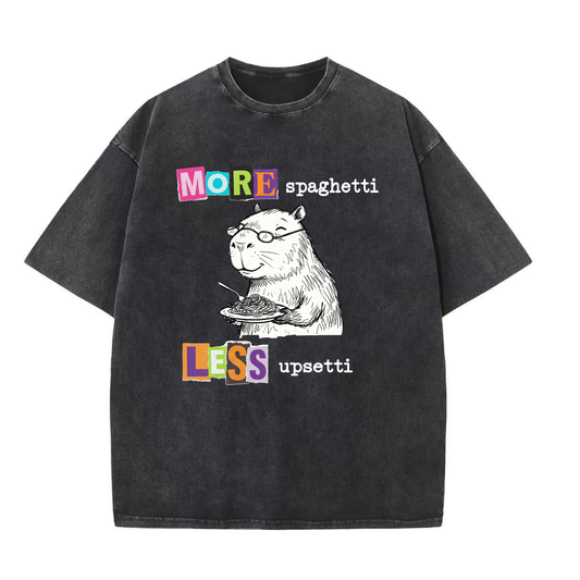 ChaoticClub More Spaghetti Less Upsetti Capybara Washed T-Shirt