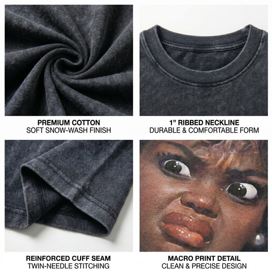 Chaoticclub Disgusted Doll Washed T-Shirt