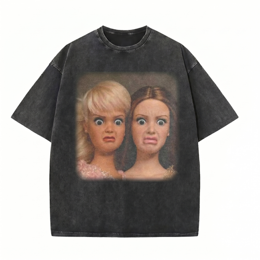 Chaoticclub Disgusted Dolls Washed T-Shirt
