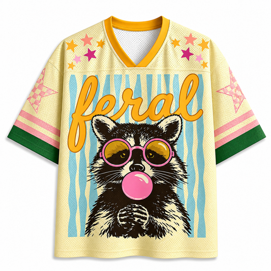 ChaoticClub Striped Feral Summer Raccoon Mesh Jersey