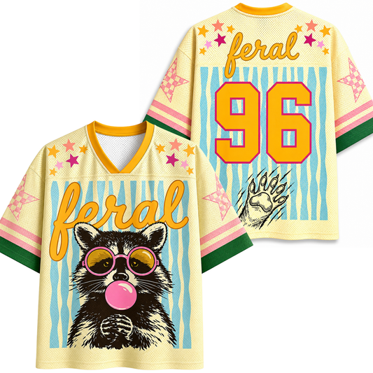 ChaoticClub Striped Feral Summer Raccoon Mesh Jersey