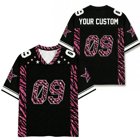 ChaoticClub Personalized Blink Leopard Stars Mesh Jersey