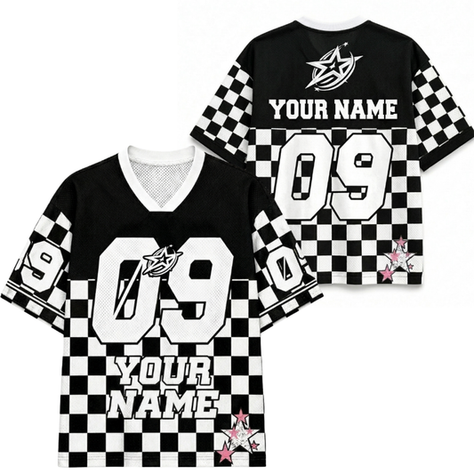 ChaoticClub Personalized Checkered Stars Mesh Jersey