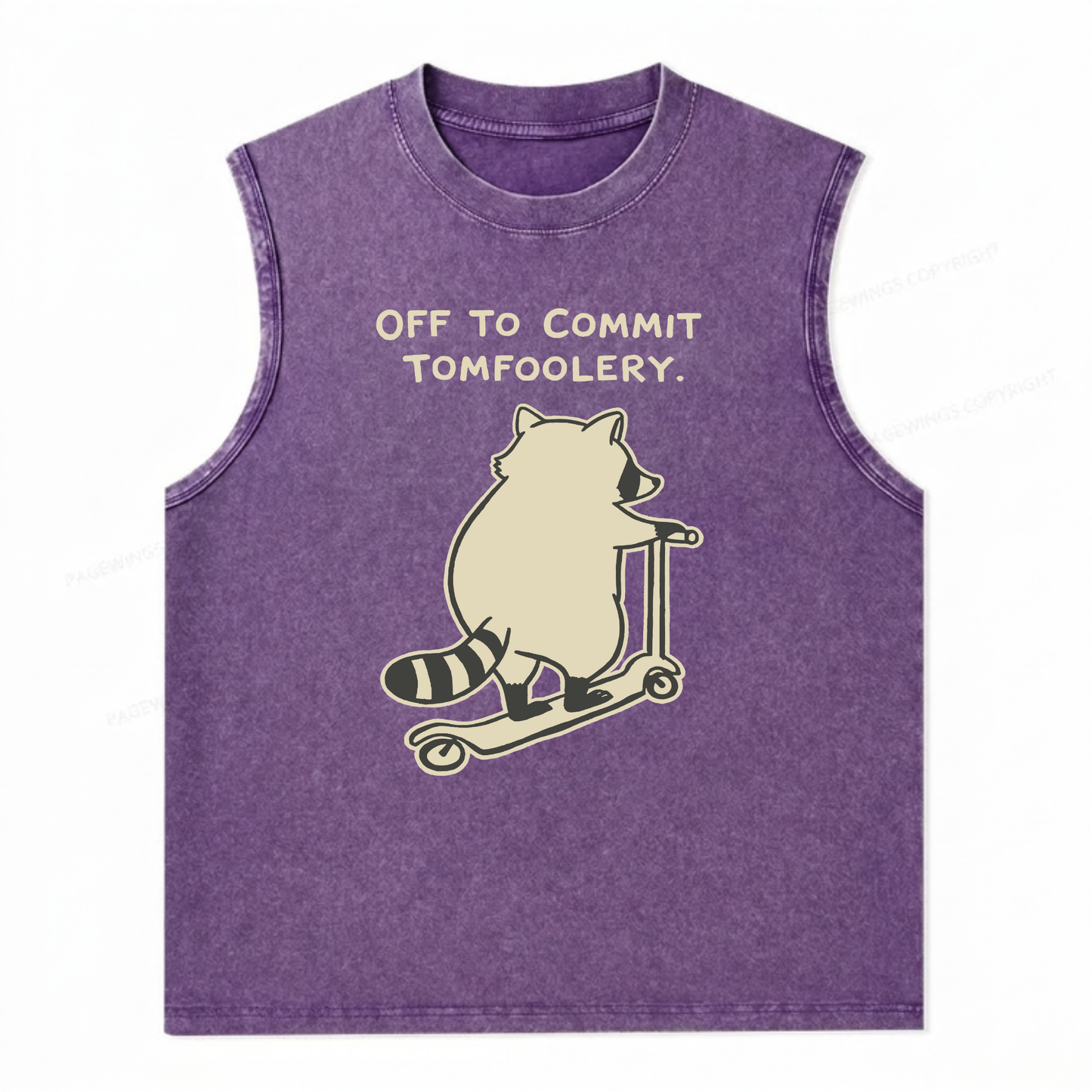 ChaoticClub Off To Commit Tomfoolery Raccoon Scooter Wash Tanktop