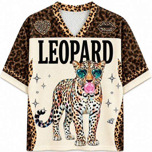 ChaoticcClub Bubblegum Leopard Mesh Jersey - Back View Design