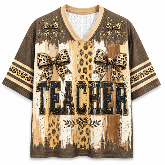 Chaotic Club Coquette Leopard Teacher Mesh Jersey