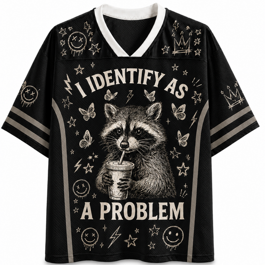 Chaotic Club I Identify As A Problem Raccoon Mesh Jersey