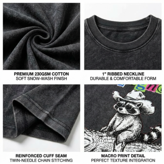 ChaoticClub Undiagnosed Raccoon Washed T-Shirt