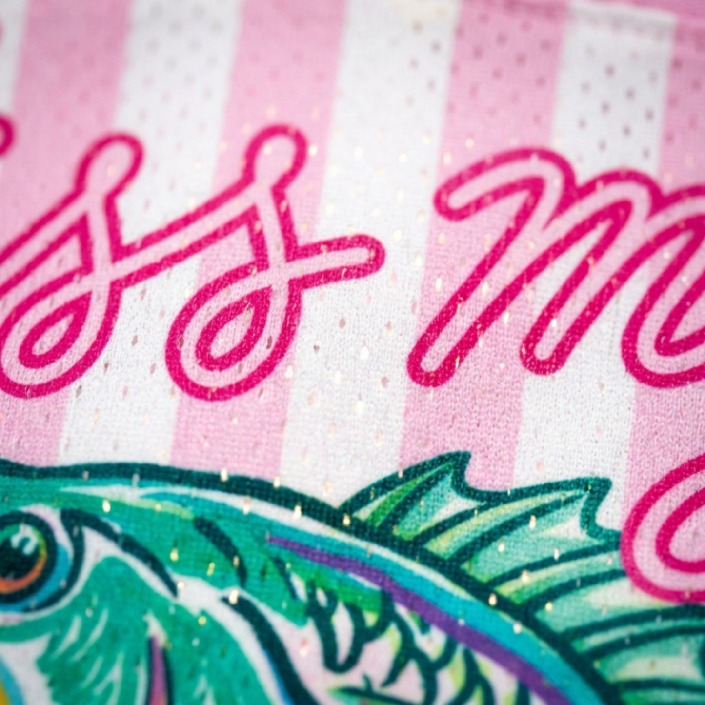 ChaoticClub Striped Preppy Kiss My Bass Fish Mesh Jersey