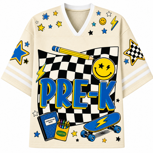 Chaotic Club Cool Skateboard Lightning Smiley Mesh Jersey