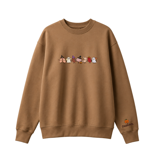 Chaotic Club Embroided Healthcare Worker Spooky Medical Custom Sleeve Name Crewneck Sweater