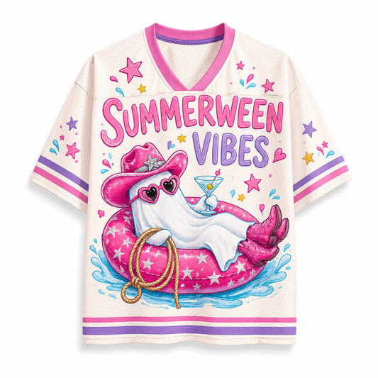 Chaotic Club Retro Summerween Vibes Cowboy Ghost Mesh Jersey