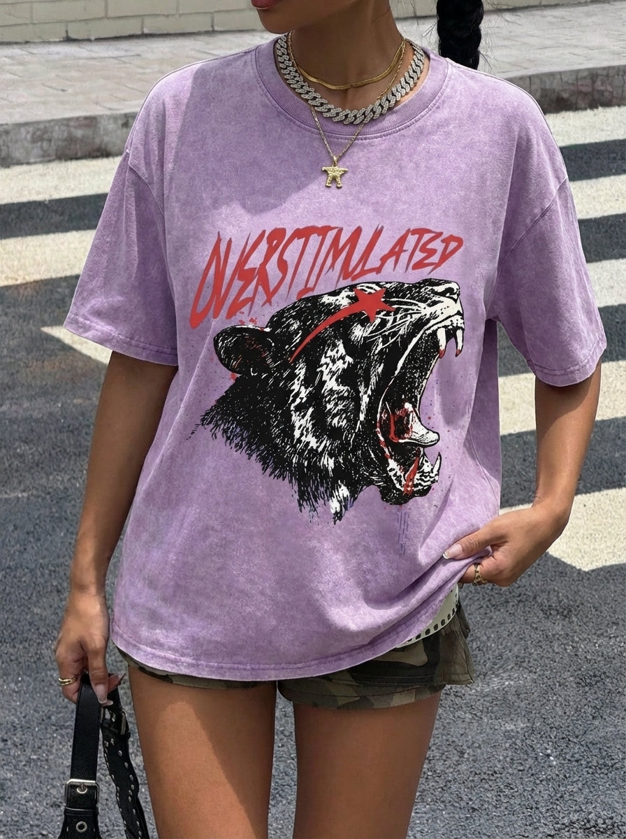 ChaoticClub Overstimulated Jaguar Washed T-Shirt