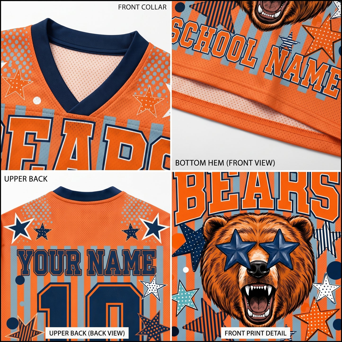 ChaoticClub Mascot Neon Striped School Pride Game Day Mesh Jersey