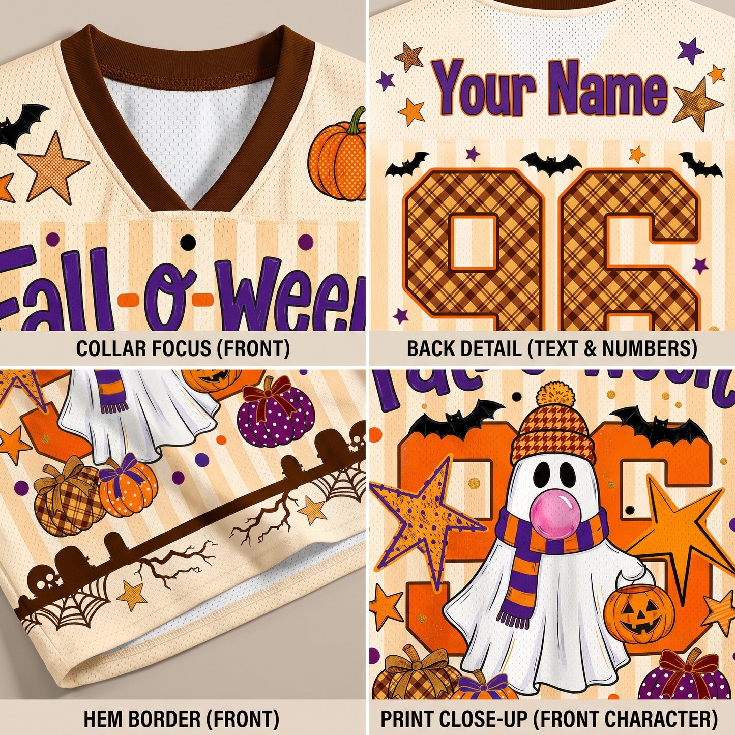 ChaoticClub Fall-o-ween Ghost Blowing Bubble Mesh Jersey