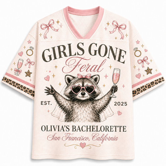 Chaotic Club In My Feral Bride Era Leopard Personalized Mesh Jersey - Girls Gone Feral bachelorette design