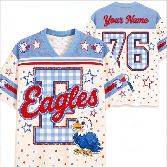 Chaotic Club Custom Gingham School Mascot Game Day Retro Mesh Jersey