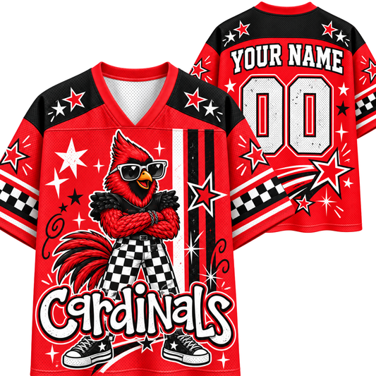 Chaotic Club Custom Rocker Mascot Checkered Game Day Mesh Jersey