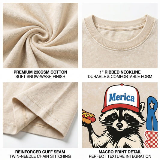 Chaoticclub 250th Red White and Feral Washed T-Shirt