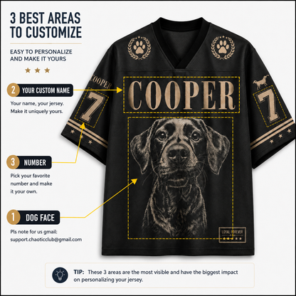 ChaoticClub Pet Photo And Name Shirt  Personalized Mesh Jersey
