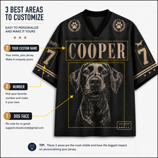 ChaoticClub Pet Photo And Name Shirt  Personalized Mesh Jersey