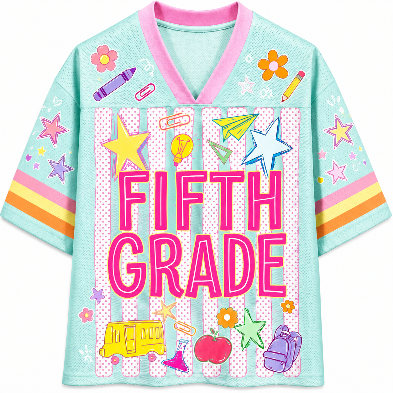 ChaoticClub Striped Custom Back To School Love Mesh Jersey - Size Chart & Fit Guide