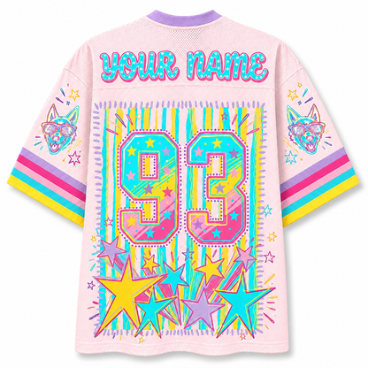 Chaotic Club Mascot Neon Striped School Pride Game Day Mesh Jersey
