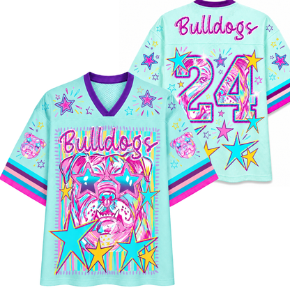 Chaotic Club Mascot Neon Striped School Pride Game Day Mesh Jersey