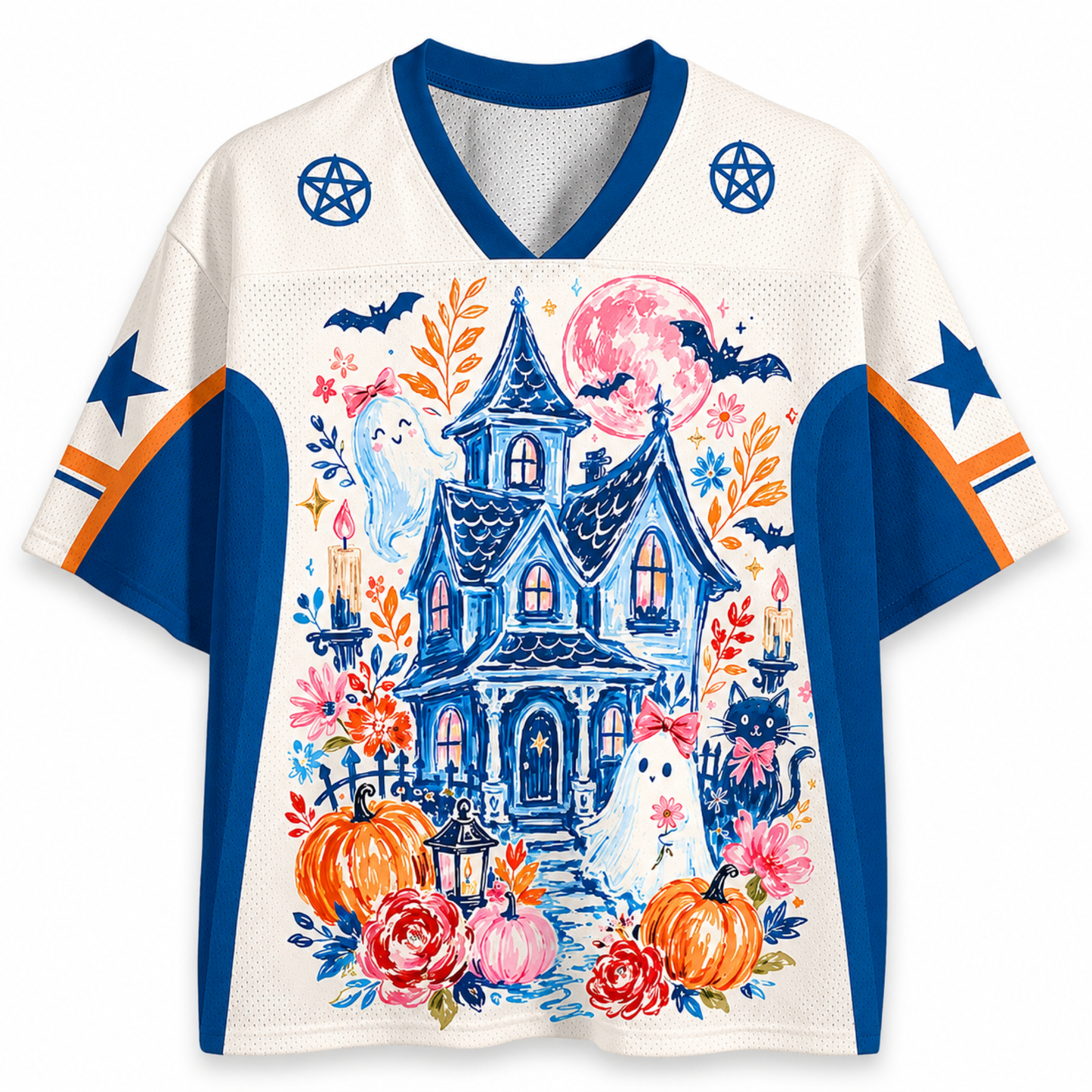 ChaoticClub Brushstroke Halloween Haunted House Mesh Jersey