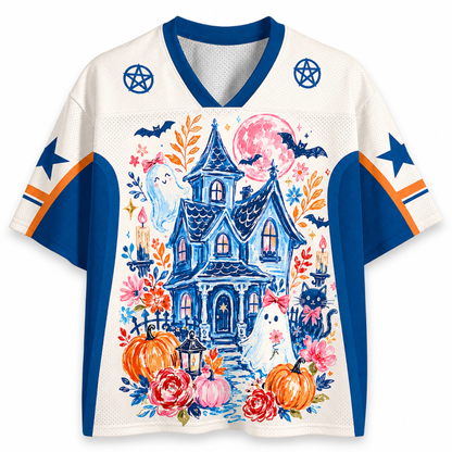 ChaoticClub Brushstroke Halloween Haunted House Mesh Jersey